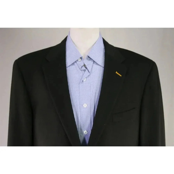 Hickey-Freeman Current Lindsey Dark Green Wool-Cashmere Flannel 2-Btn Blazer 44R - Picture 3 of 10